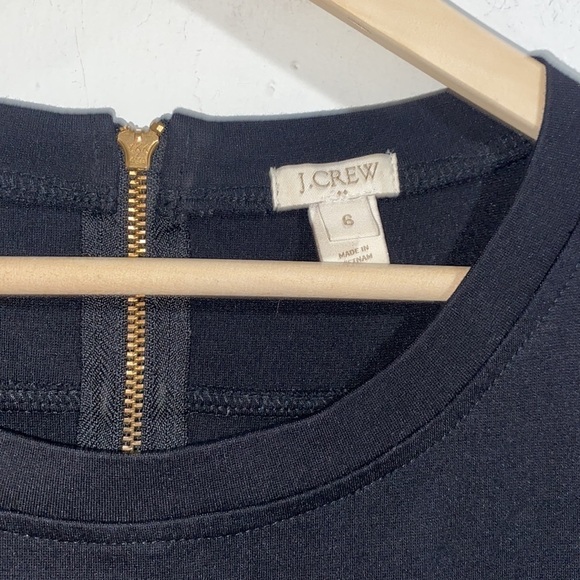 J Crew zippered dress black gold hardware has stretch size 6 - Picture 3 of 6